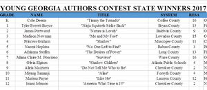 Young Georgia Authors State Winner!!