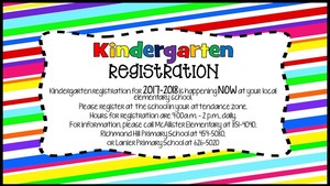 Register Now for 2017-18 Kindergarten!