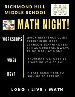 Math Night is Thursday, October 12th
