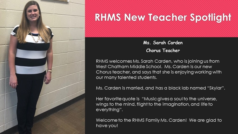 New Teacher Spotlight - Sarah Carden