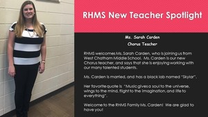 New Teacher Spotlight - Sarah Carden