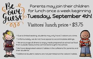 MES Lunch Visitors - Begin 9/4