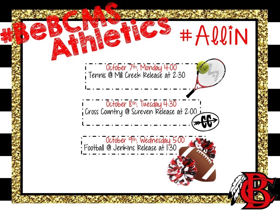 #BeBCMS Athletic Update - Week of Oct 7