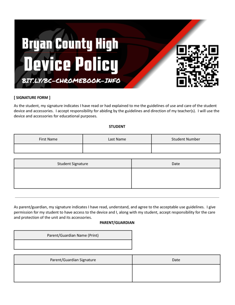 Chromebook Sign-Out Form