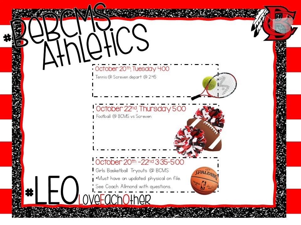 Upcoming Athletic Events - Week of Oct. 19