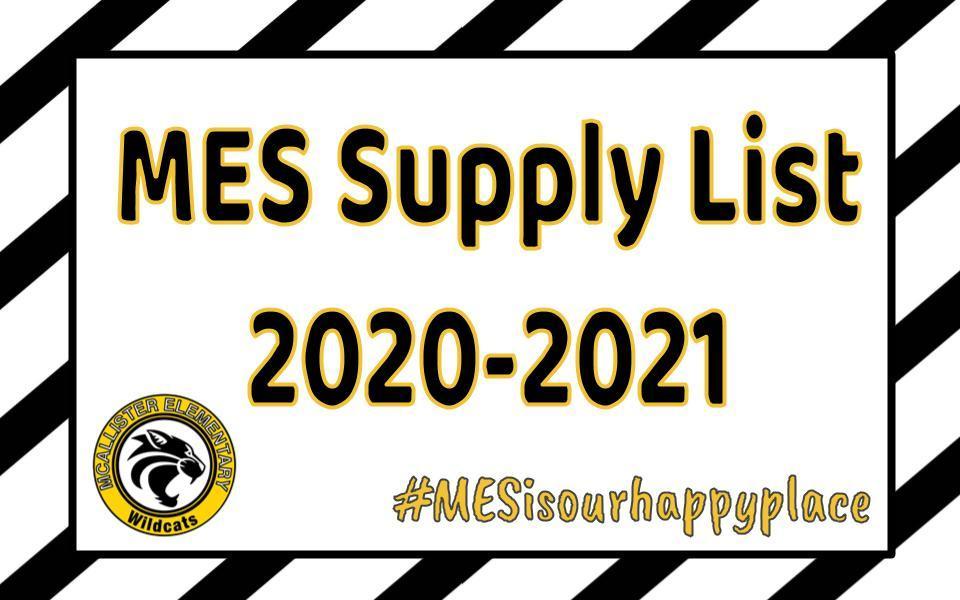 MES Supply List 2020-2021