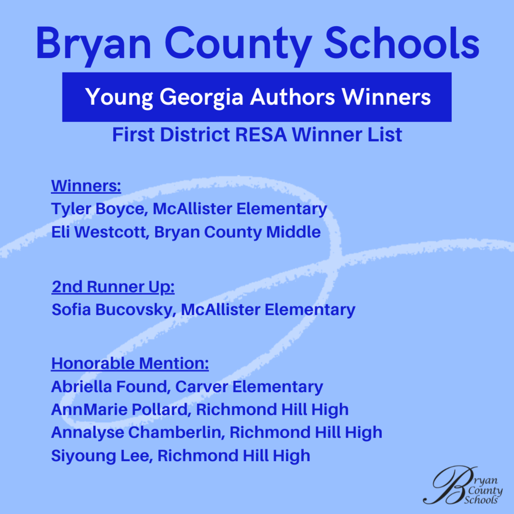 FDRESA Young Georgia Authors Winners