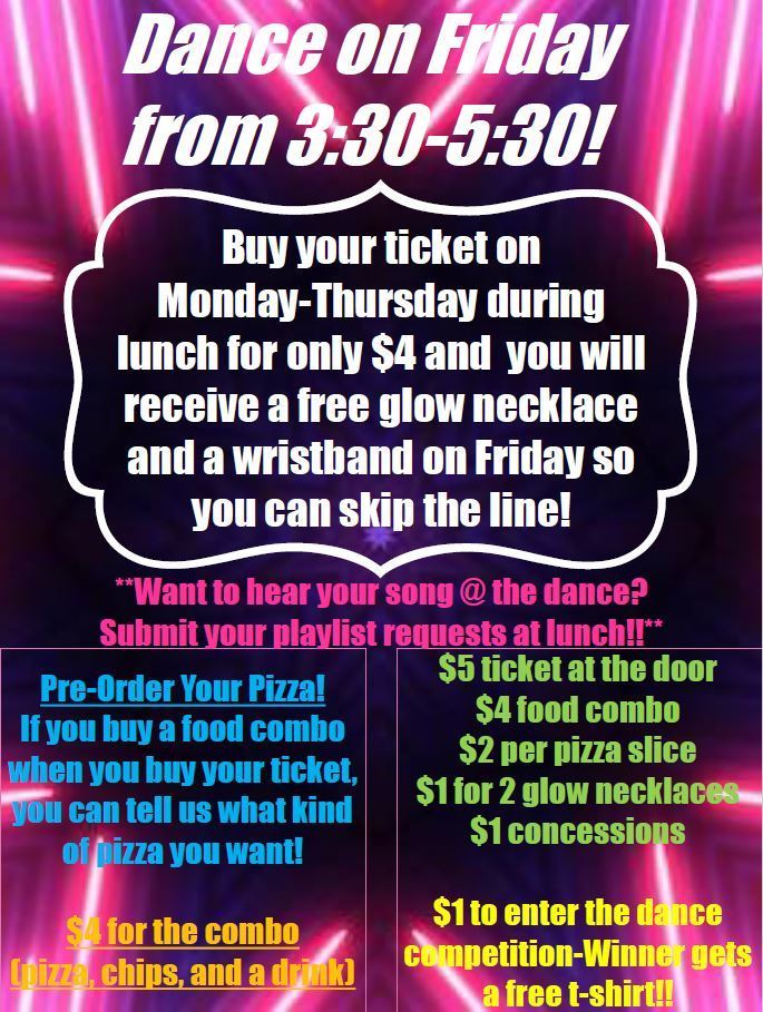 middle school dance flyer