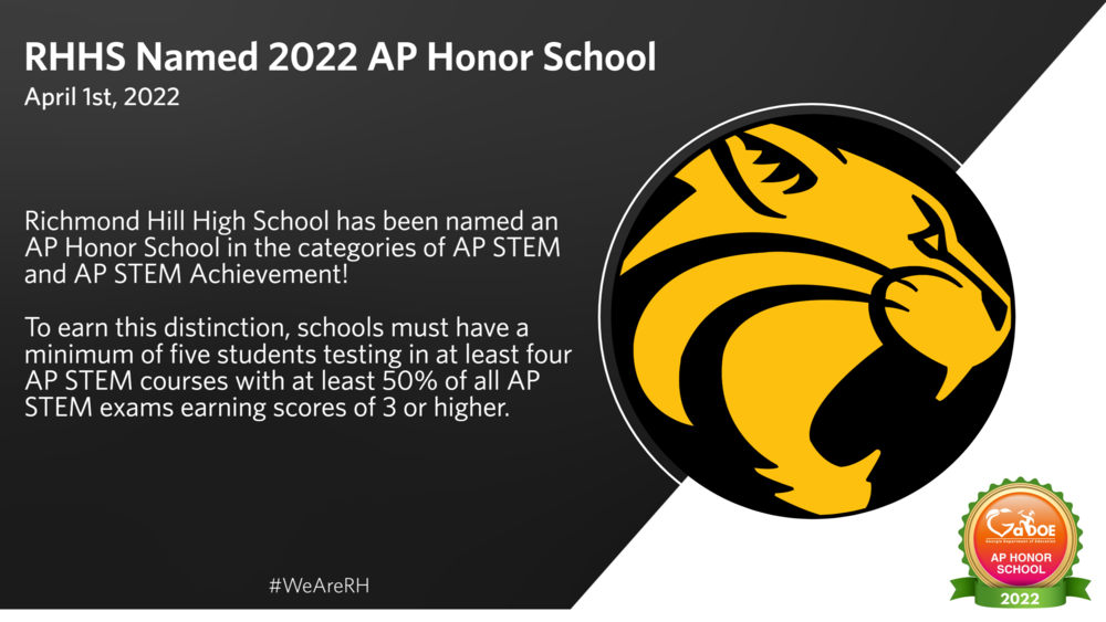 RHHS Named a 2022 AP Honor School!