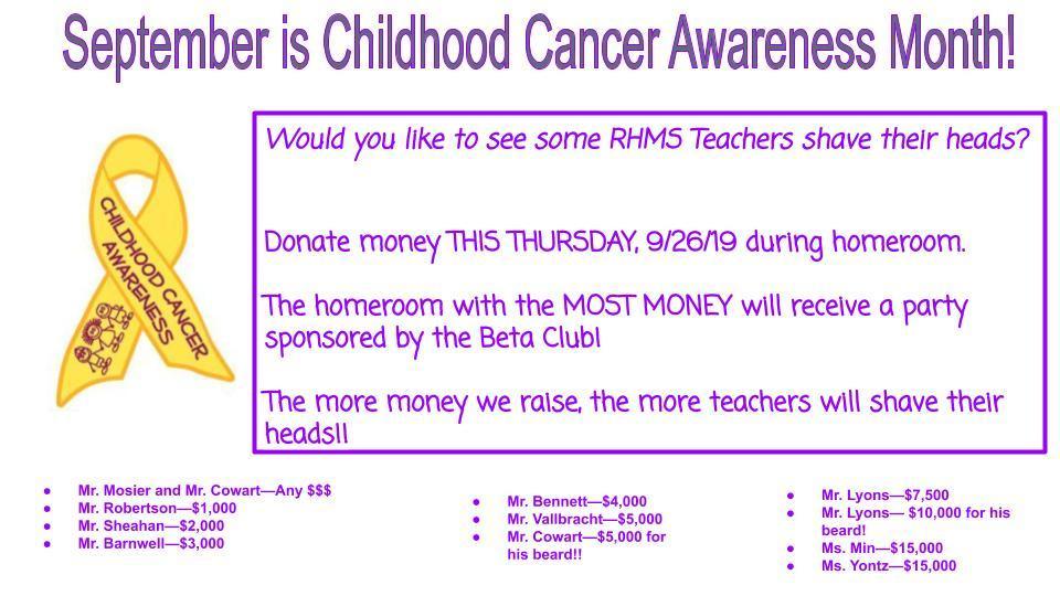 September Is Childhood Cancer Awareness Month Richmond Hill Middle School