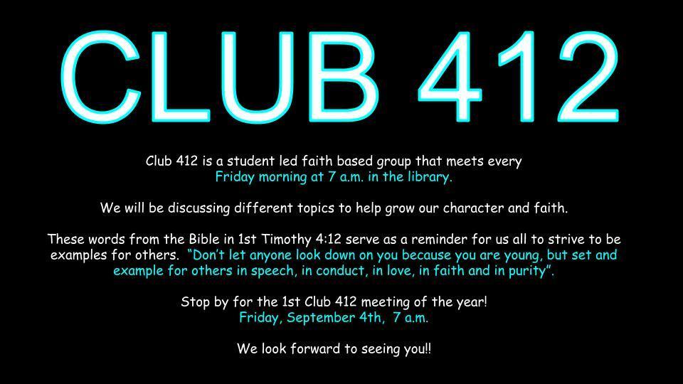 Club 412 Meeting