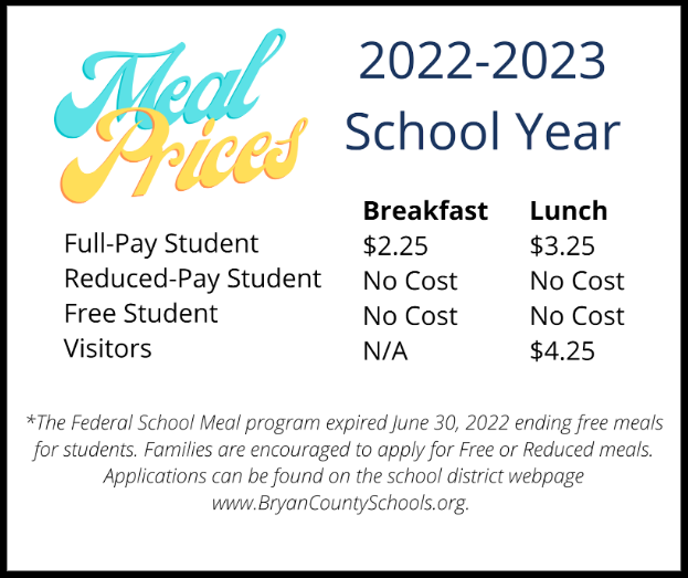 Meal Prices 22-23