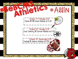 #BeBCMS Athletic Update - Week of Oct 7
