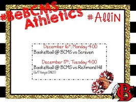 Upcoming Athletic Events