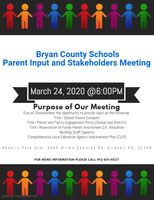 Parent Input and Stakeholders Meeting - has been cancelled