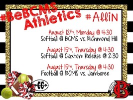 Upcoming Athletic Events