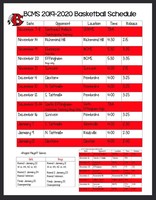 Updated Basketball Schedule