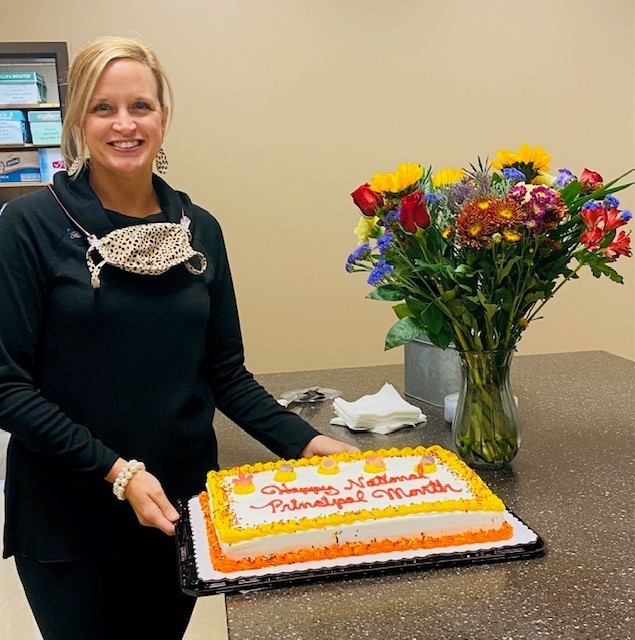 Dr. Bennett with cake