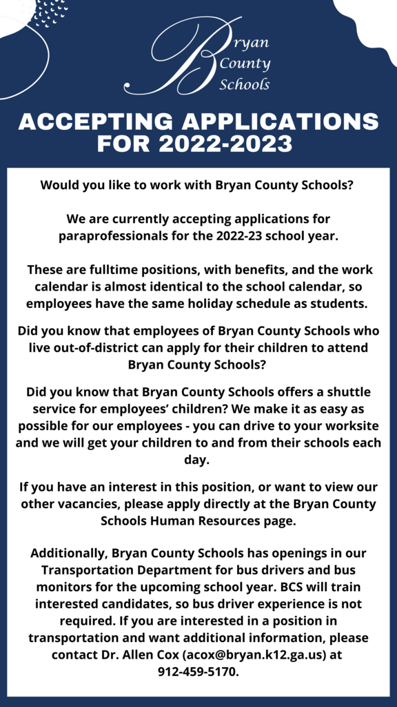 BCS Now Accepting Applications for 2022-2023 School Year