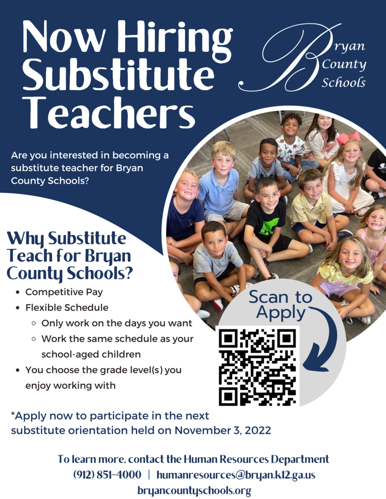 Bryan County Schools - Now Hiring Substitute Teachers