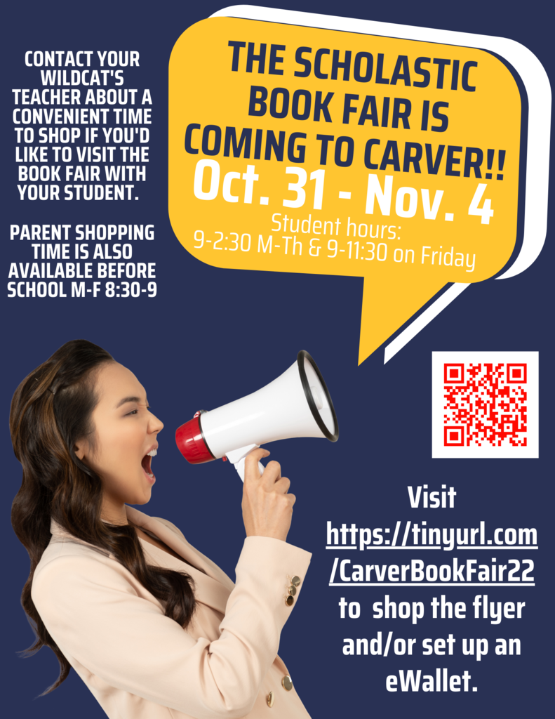 Carver book fair is October 31-November 4