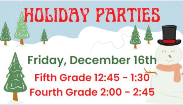 Holiday parties on Friday, Dec. 16
