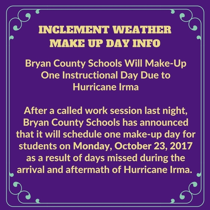 Weather Make Up Day Information