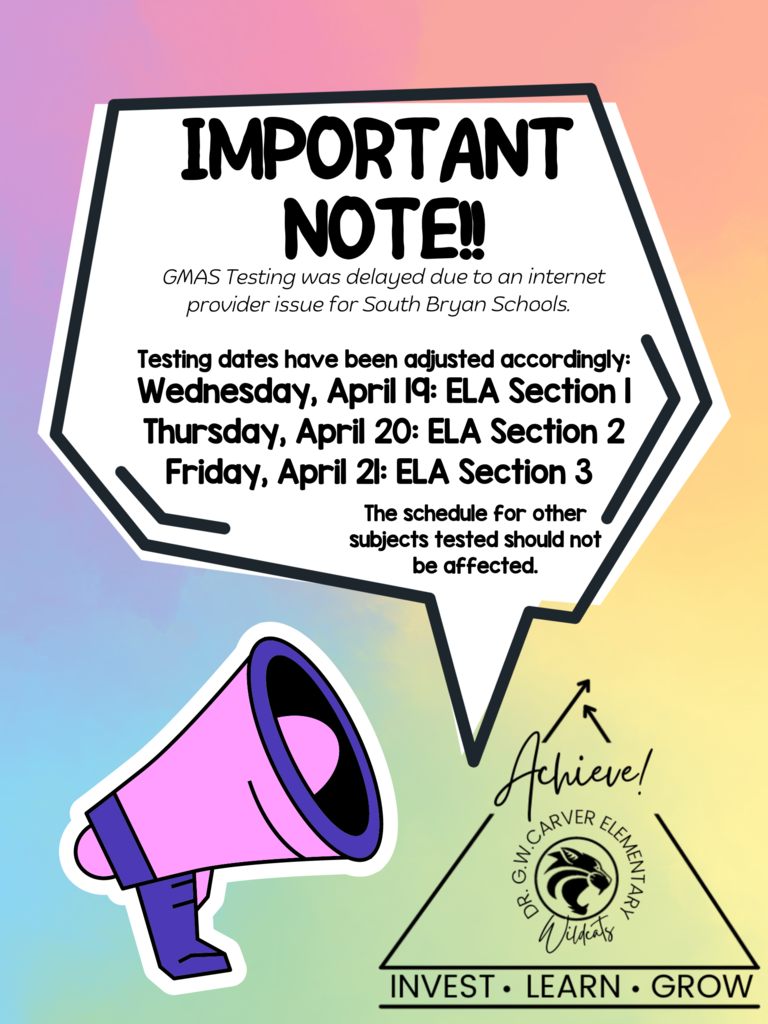 GMAS updated testing dates